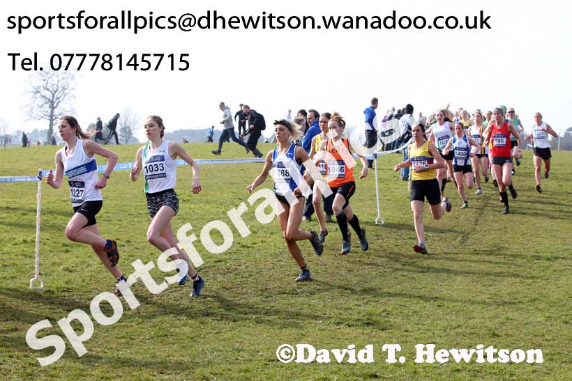 Senior womens 2016 Inter Counties Cross Country Champs. and Cross Challenge Final, Cofton Park, Birmingham. Photo: David T. Hewitson/Sports for All Pics
